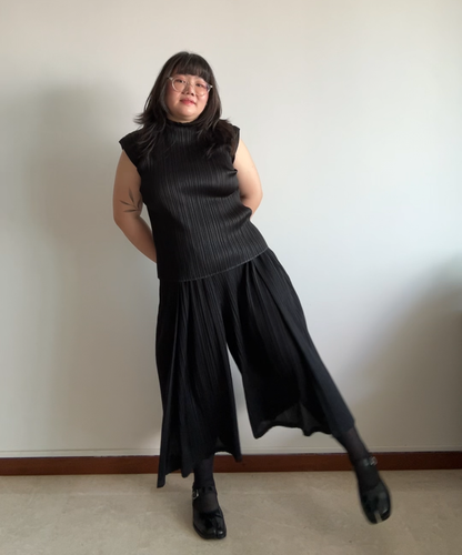 Pleats Please Pleated Wide Leg Culottes