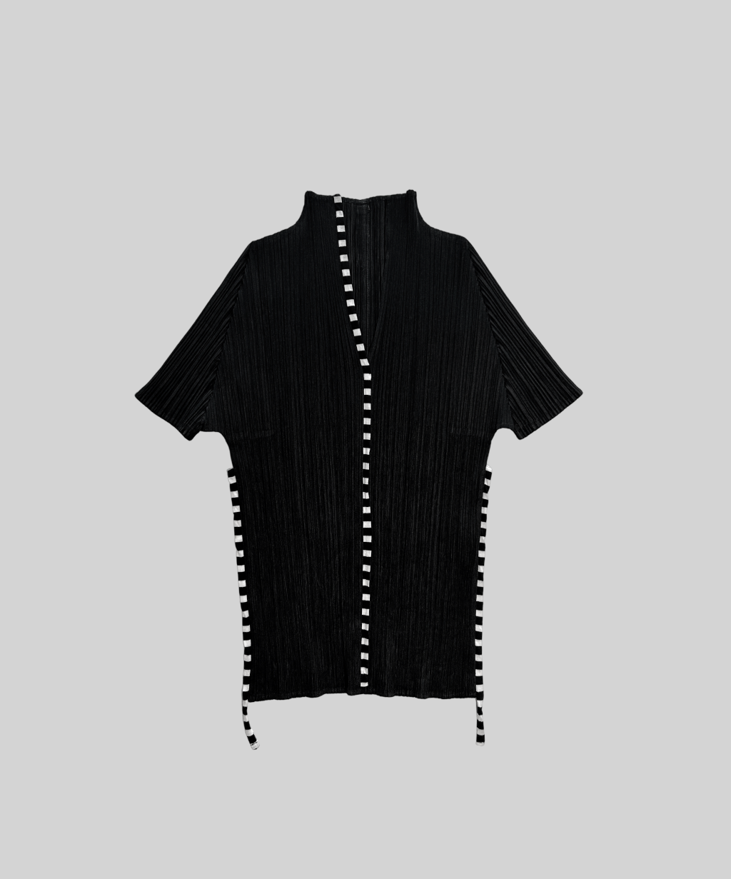 Please Please Border Stripes Pleated Top