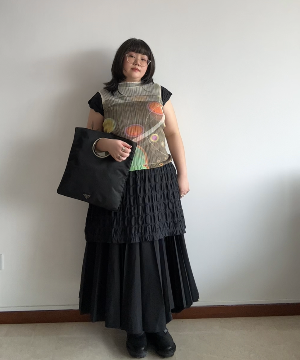 Pleats Please 2011 Floating Space Layer Mesh Top