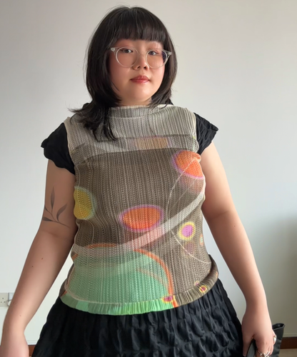Pleats Please 2011 Floating Space Layer Mesh Top