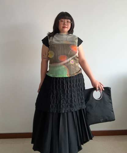 Pleats Please 2011 Floating Space Layer Mesh Top