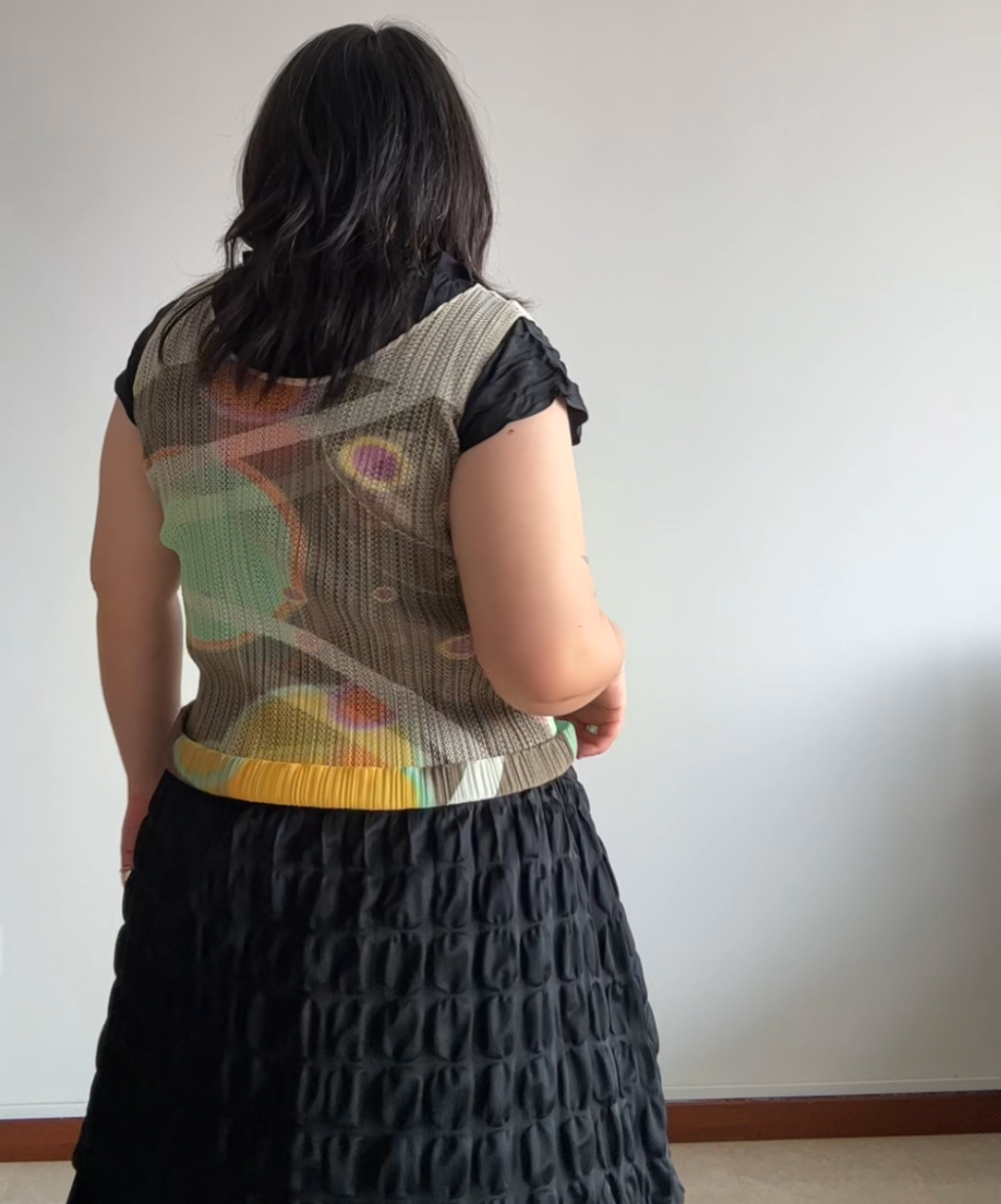 Pleats Please 2011 Floating Space Layer Mesh Top