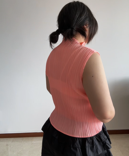 Pleats Please Cyber Neon Sleeveless Top