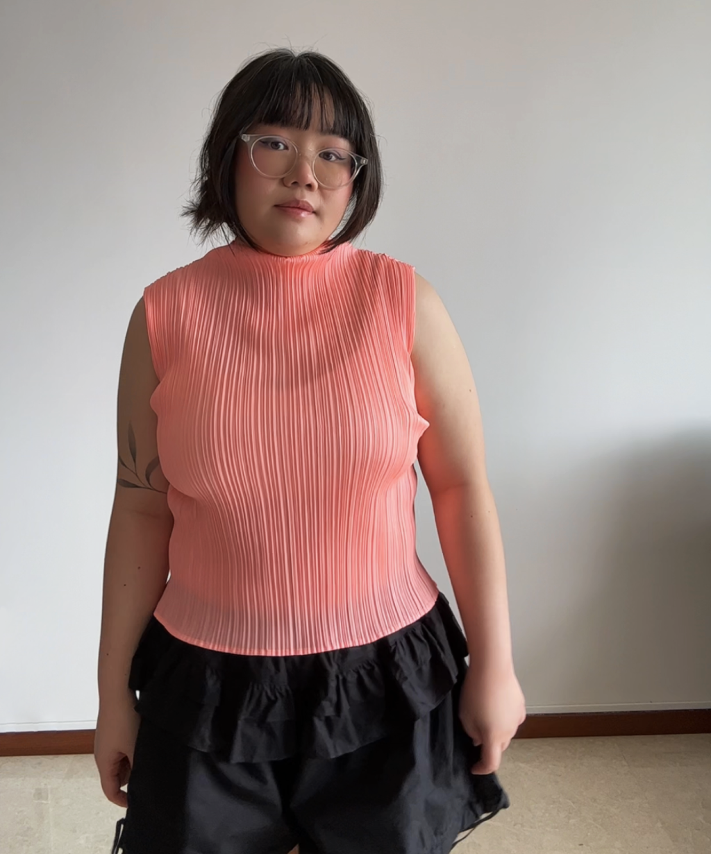 Pleats Please Cyber Neon Sleeveless Top