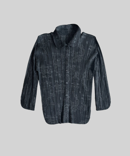 Pleats Please Double Happiness Dragon Print Button Shirt