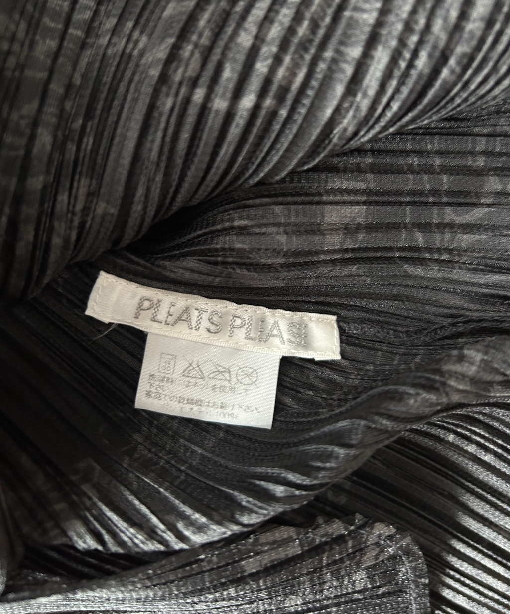 Pleats Please Double Happiness Dragon Print Button Shirt