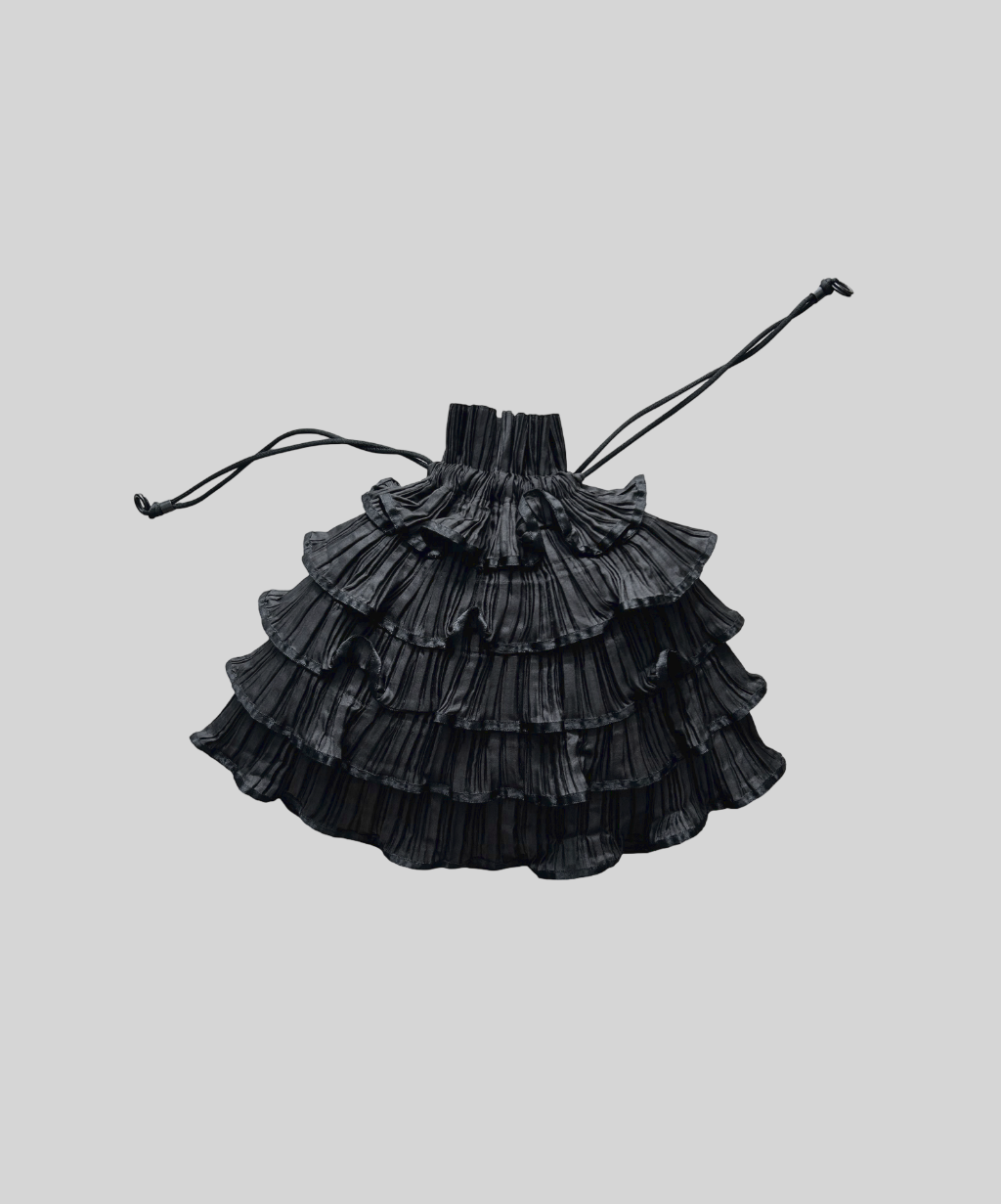 Pleats Please Layered Ruffle Pleated Pouch