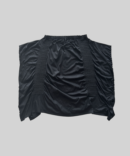 Pleats Please Panelled Drape Shirred Skirt
