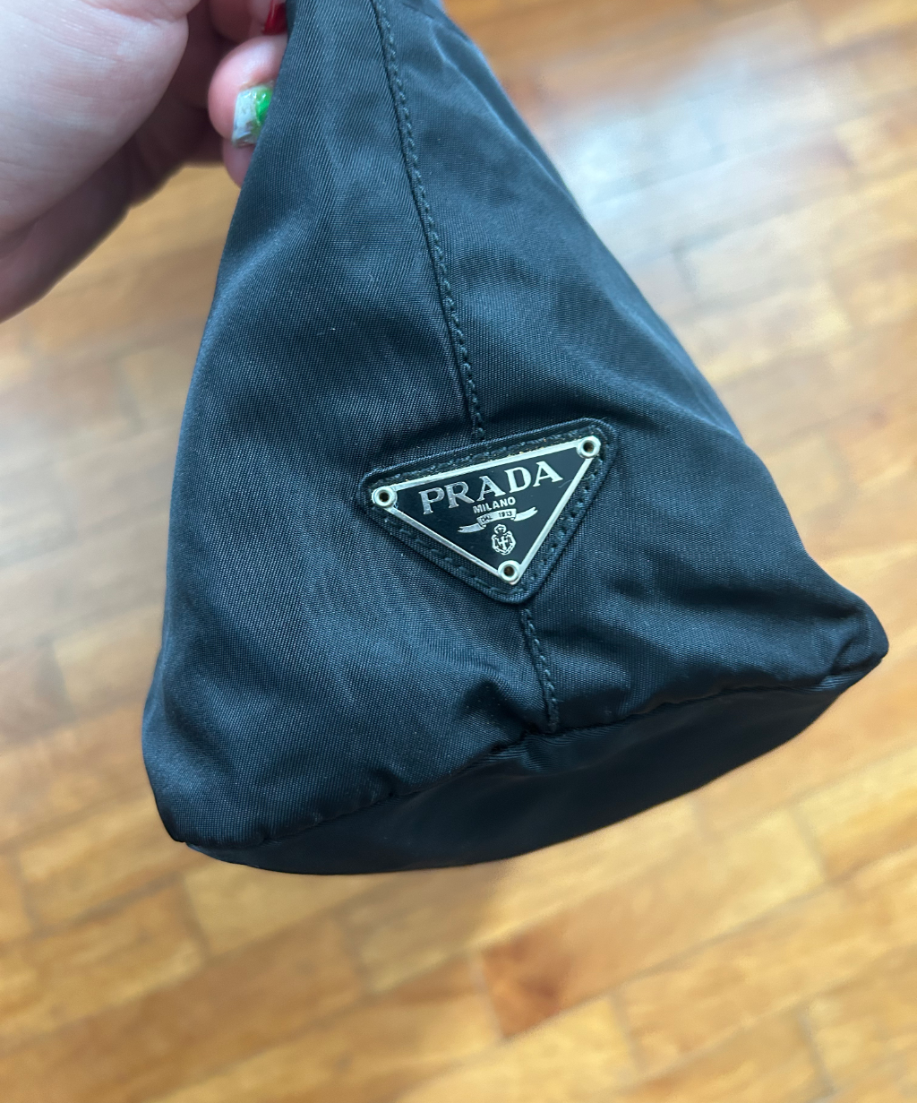 Vintage Prada 'O' Ring Handle Tessuto Nylon Bag with Purse