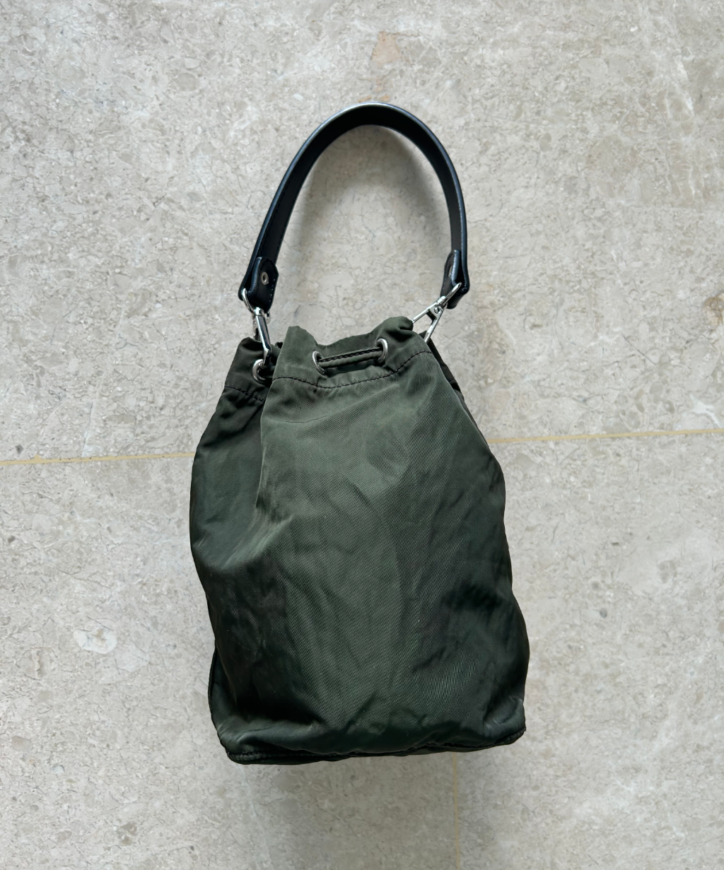 Prada mini green bucket bag (upcycled)