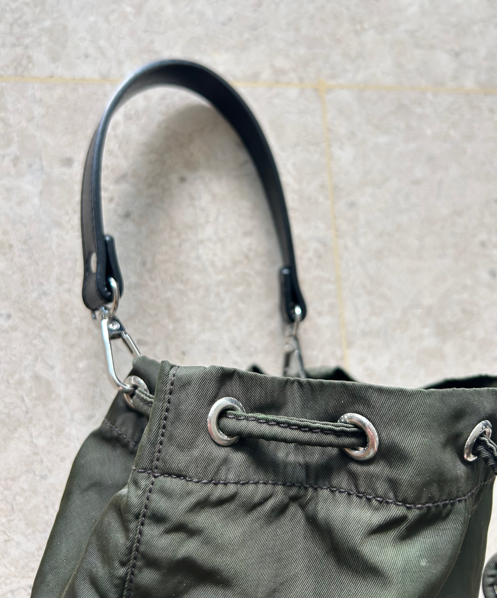 Prada mini green bucket bag (upcycled)