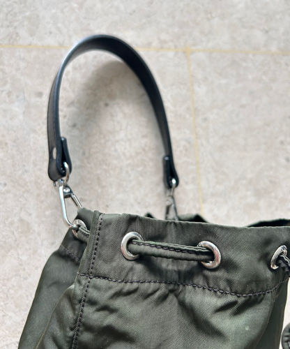 Prada mini green bucket bag (upcycled)