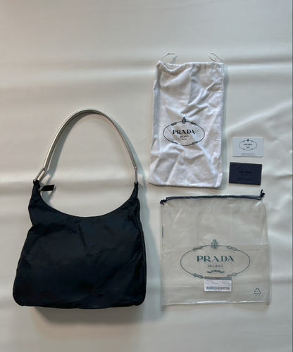 Prada 1998 Tessuto Metallo Shoulder Bag (L)