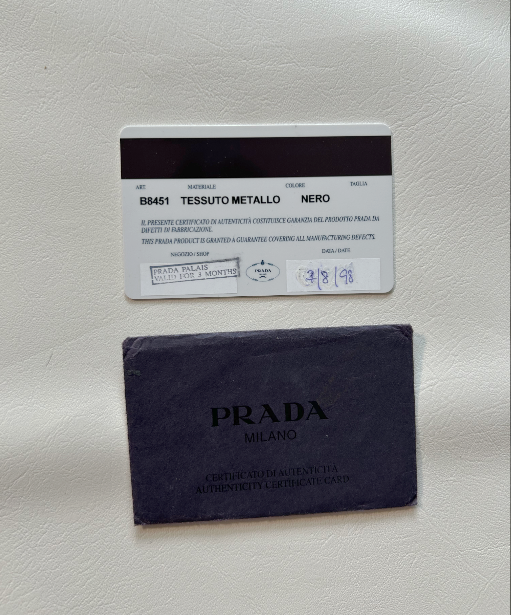 Prada 1998 Tessuto Metallo Shoulder Bag (L)