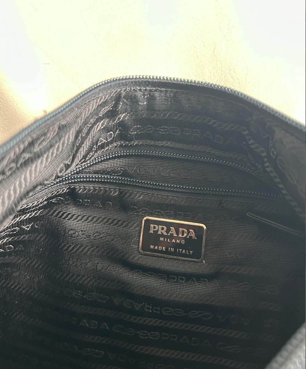 Prada 1998 Tessuto Metallo Shoulder Bag (L)