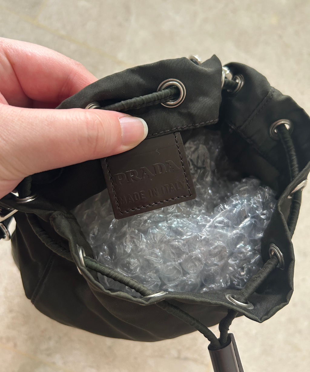 Prada mini bucket bag (upcycled)