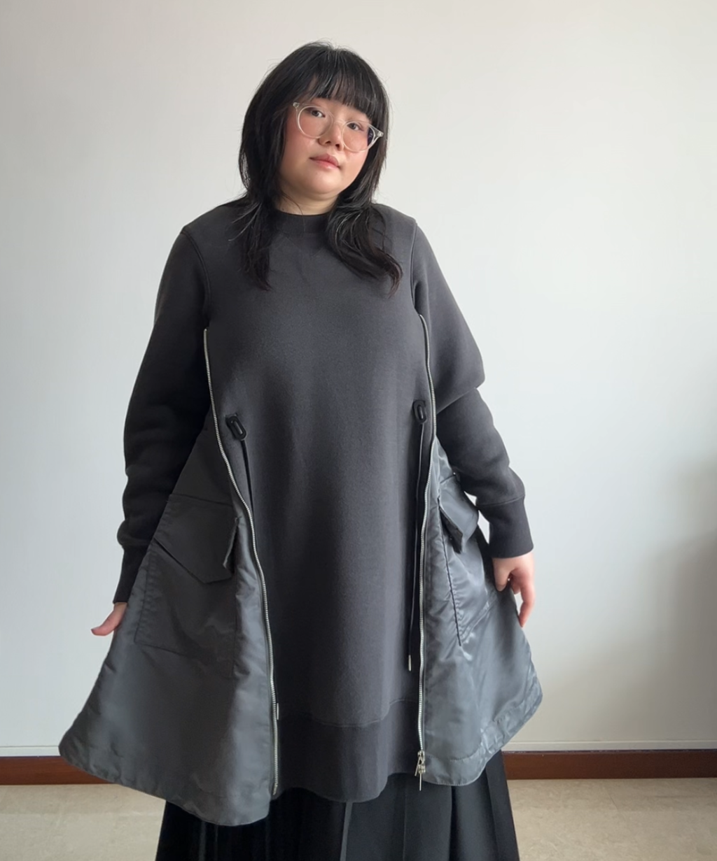 Sacai MA-1 Sweatshirt Dress