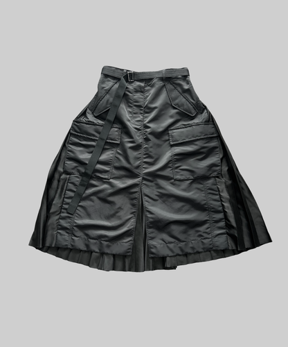 Sacai Nylon Twill Back Pleated Cargo Skirt