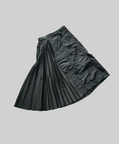 Sacai Nylon Twill Back Pleated Cargo Skirt