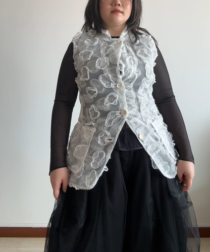 Tao SS22 Lace Flower Applique Vest