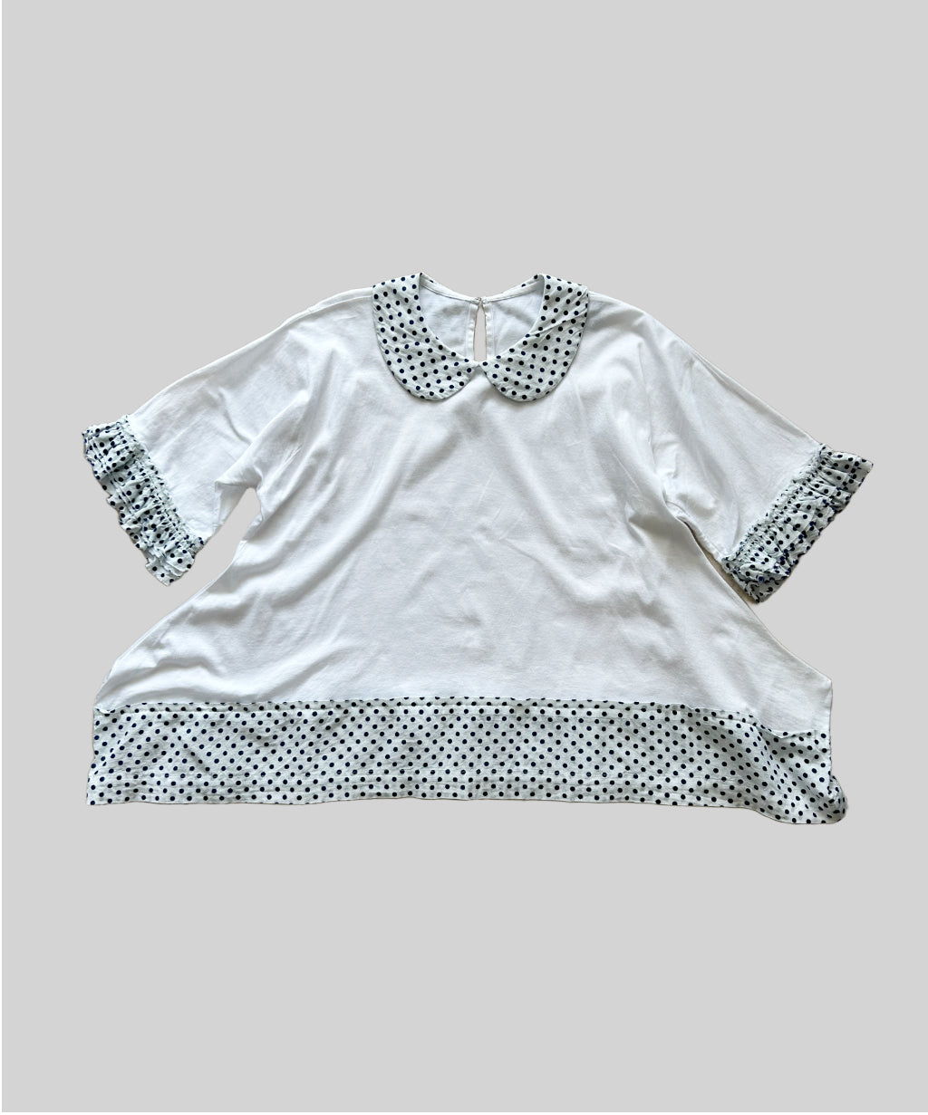 Tricot Comme des Garcons SS18 Polka Dot Peterpan Collar Blouse