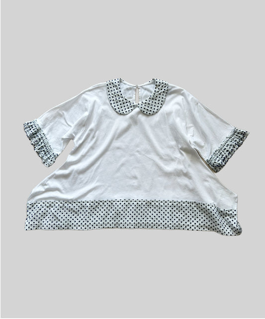 Tricot Comme des Garcons SS18 Polka Dot Peterpan Collar Blouse