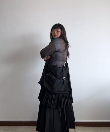 Tricot Comme des Garcons 2-way satchel bag with layered pleats