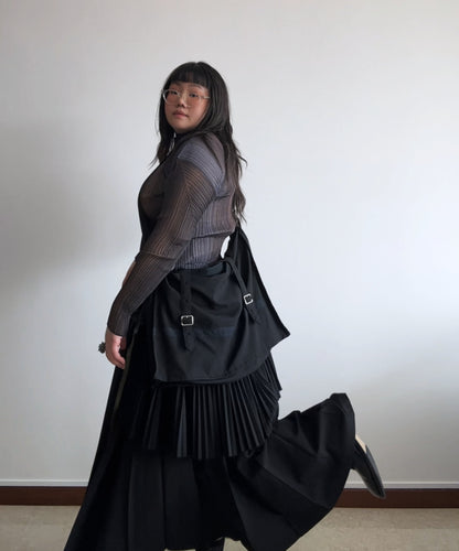 Tricot Comme des Garcons 2-way satchel bag with layered pleats