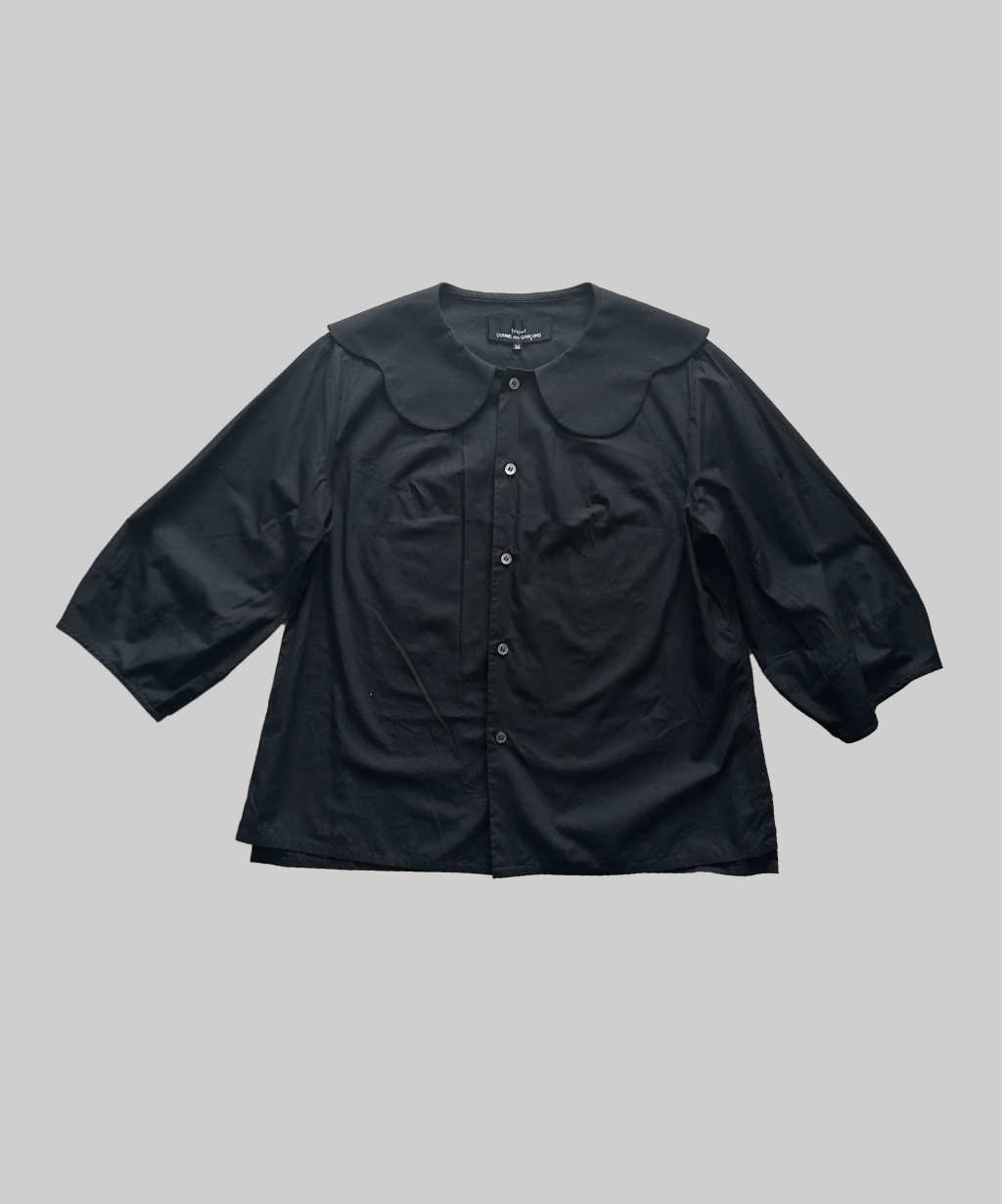 Tricot Comme des Garcons SS20 petal collar 3/4 sleeve blouse