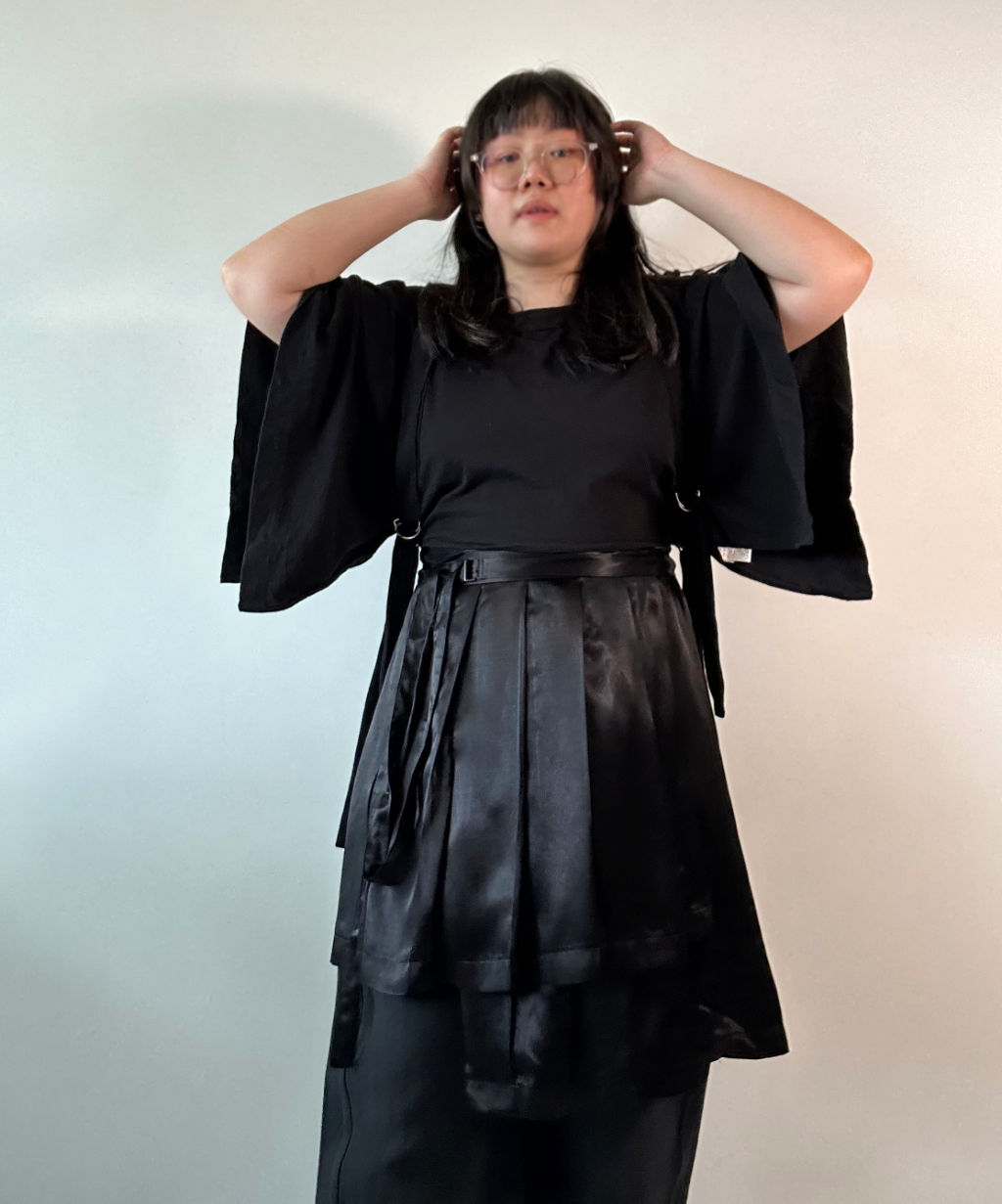 Y's by Yohji Yamamoto Asymmetrical Pleated Wrap Skirt