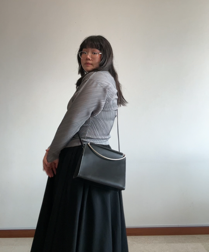 Y`saccs Yohji Yamamoto 2-way Metal Handle Leather Bag