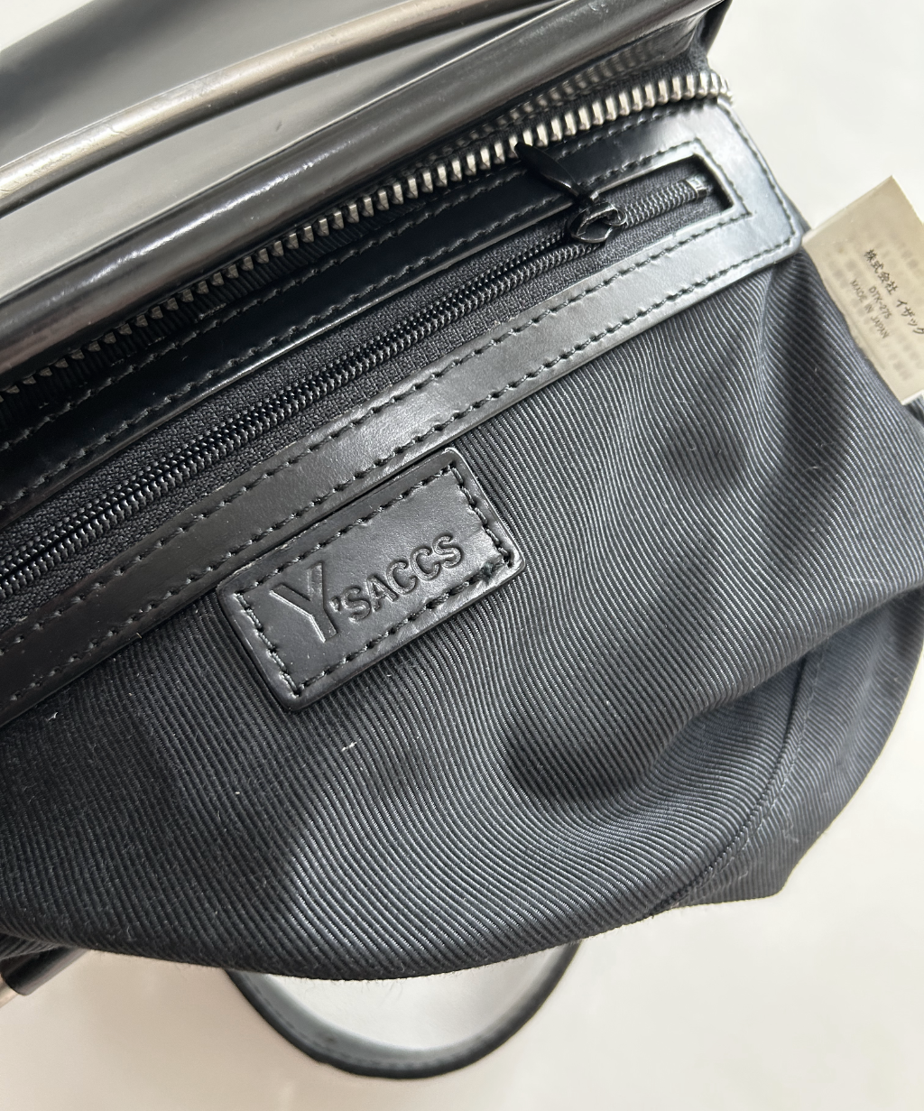 Y`saccs Yohji Yamamoto 2-way Metal Handle Leather Bag