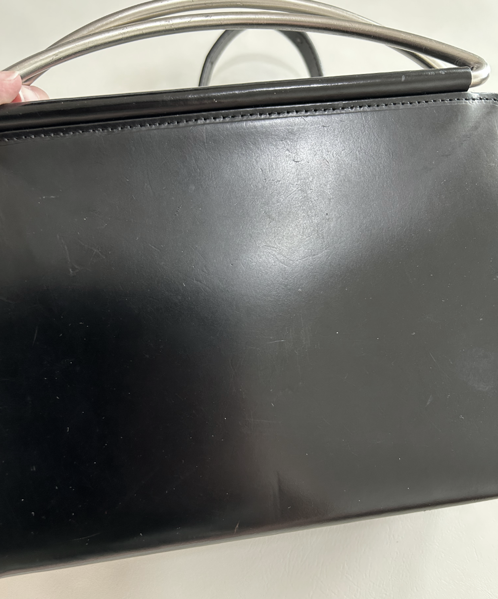 Y`saccs Yohji Yamamoto 2-way Metal Handle Leather Bag