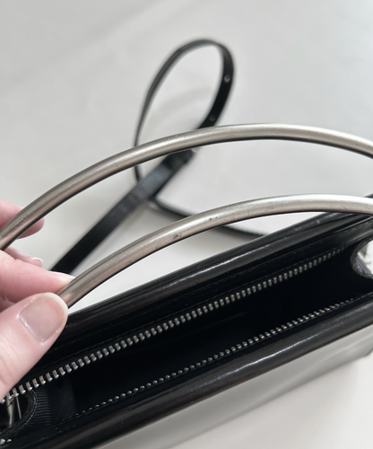 Y`saccs Yohji Yamamoto 2-way Metal Handle Leather Bag