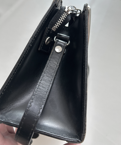 Y`saccs Yohji Yamamoto 2-way Metal Handle Leather Bag