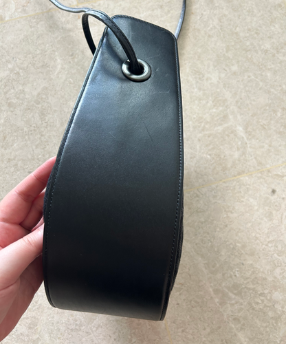 Y's U-shaped Leather Canvas Bag