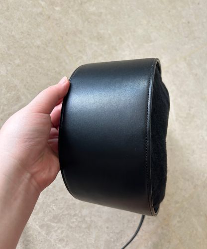 Y's U-shaped Leather Canvas Bag