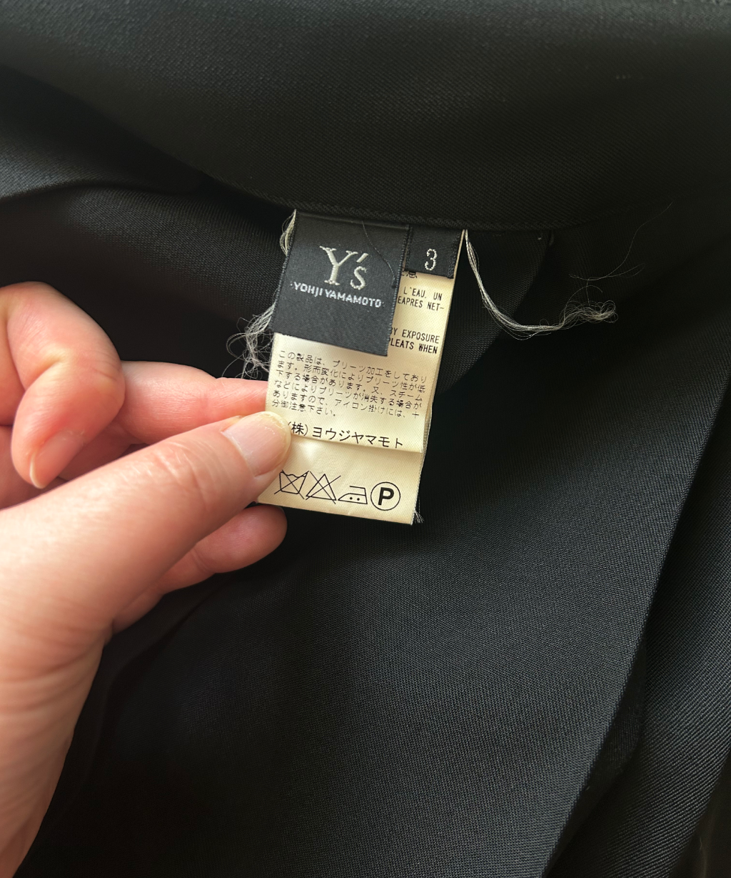 Y's AW03 Double Layer Pleated Wrap Wool Skirt