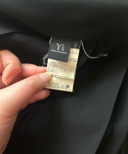 Y's AW03 Double Layer Pleated Wrap Wool Skirt