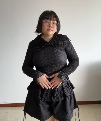 Yoshiki Hishinuma Star Collar Crinkle Blouse