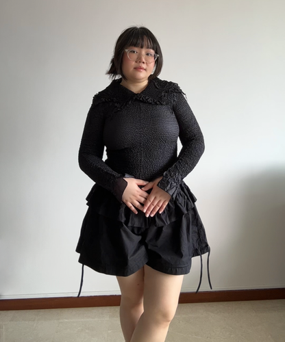 Yoshiki Hishinuma Star Collar Crinkle Blouse