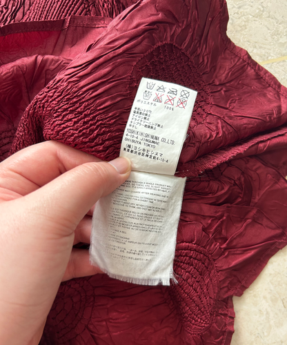 Yoshiki Hishinuma Orbit Crinkle Pleats Peplum Top