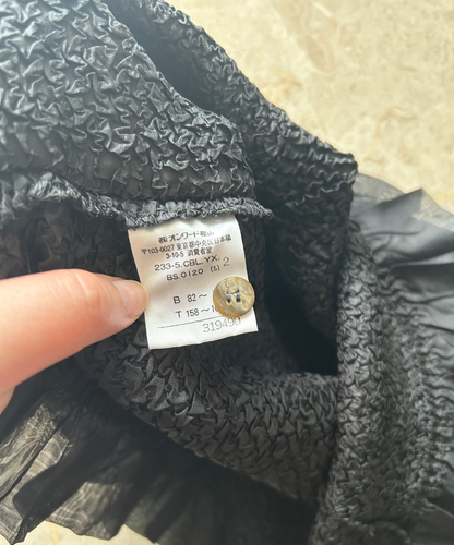 Yoshiki Hishinuma PEPLUM crinkle pleats button shirt