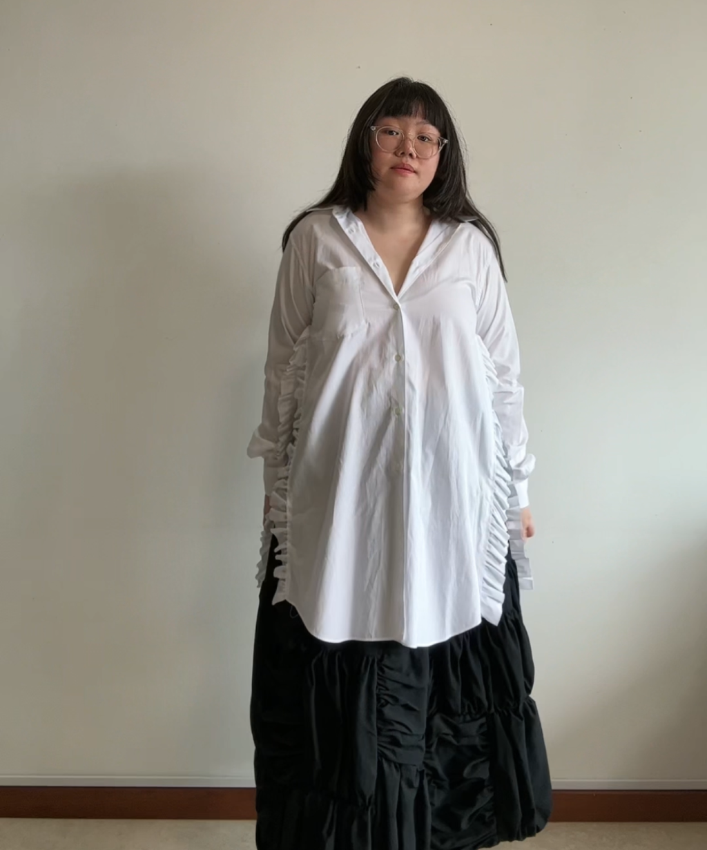 BLACK Comme des Garcons Side Ruffle Shirt