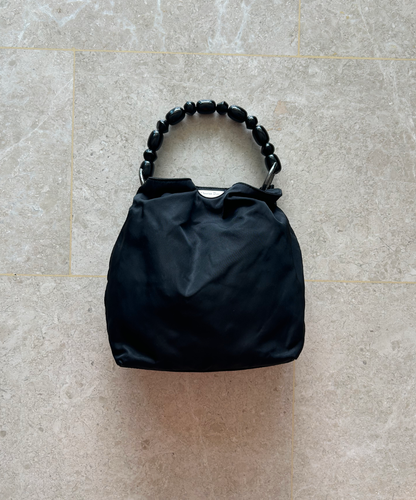 Christian Dior 2000 Beaded Handle Nylon Handbag