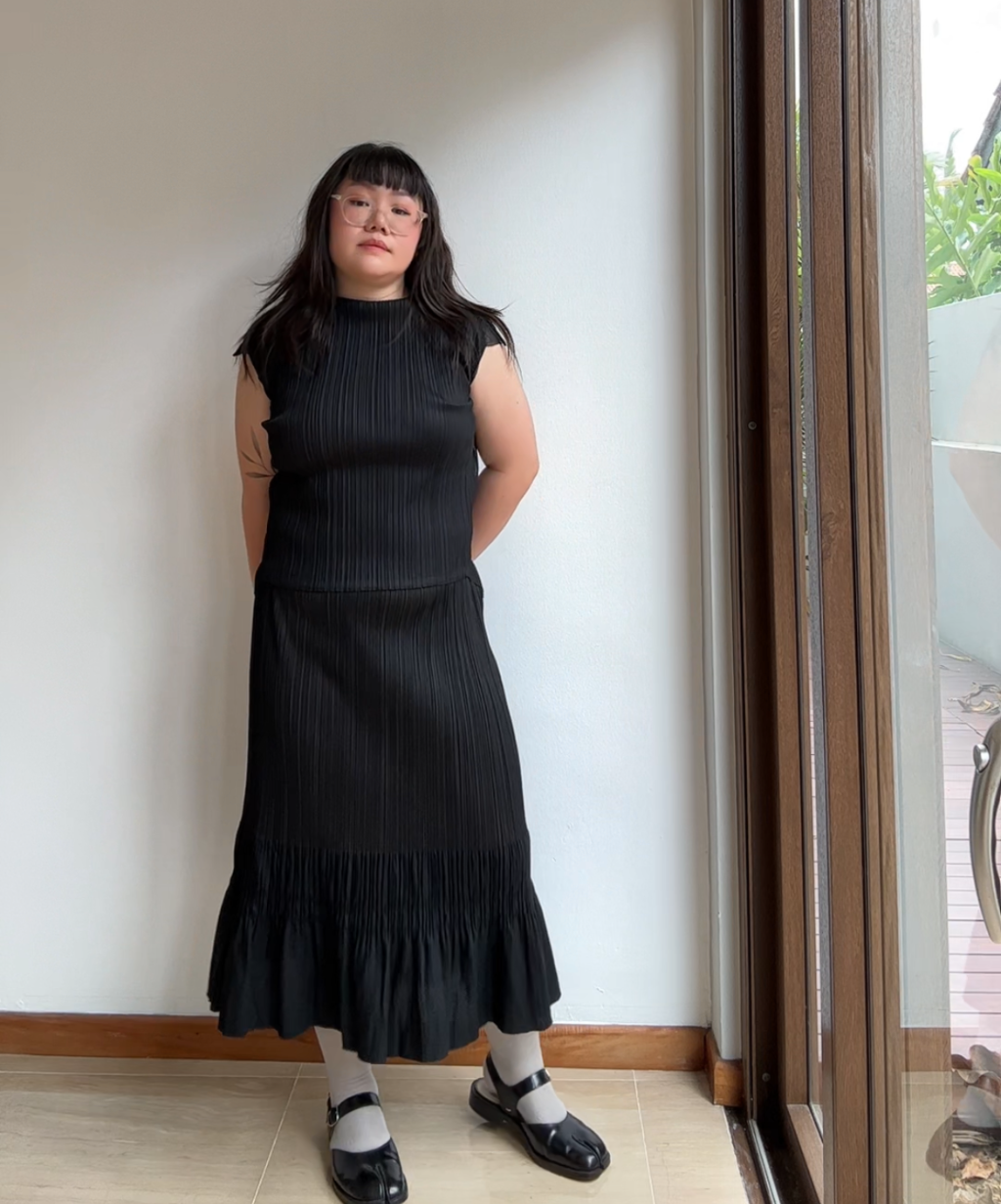 Pleats Please Ruffle Hem Skirt