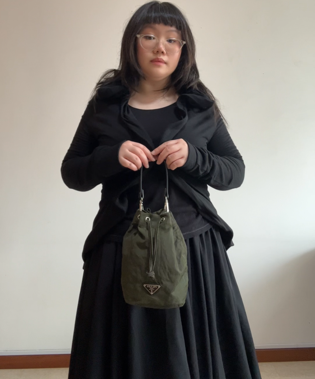 Prada mini green bucket bag (upcycled)