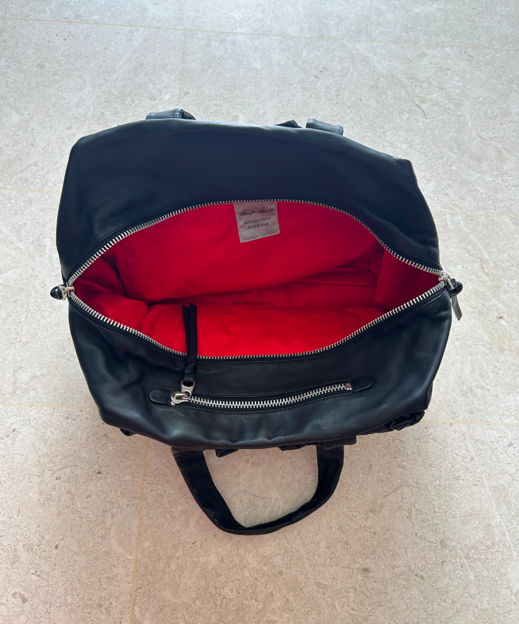 Kawa Kawa Crinkle Leather Big Boston Shoulder Bag