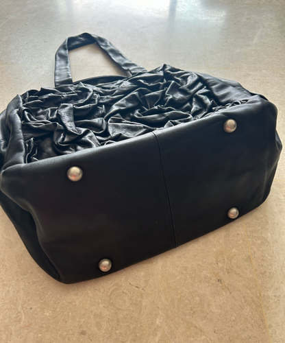 Kawa Kawa Crinkle Leather Big Boston Shoulder Bag