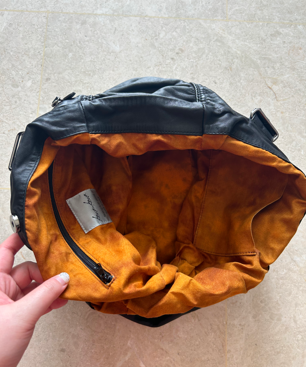 Kawa Kawa Leather Ruffle Tote